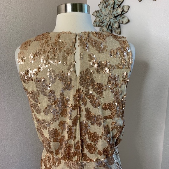 David Meister Gold Sequins Dress Size 6 - Picture 14 of 16